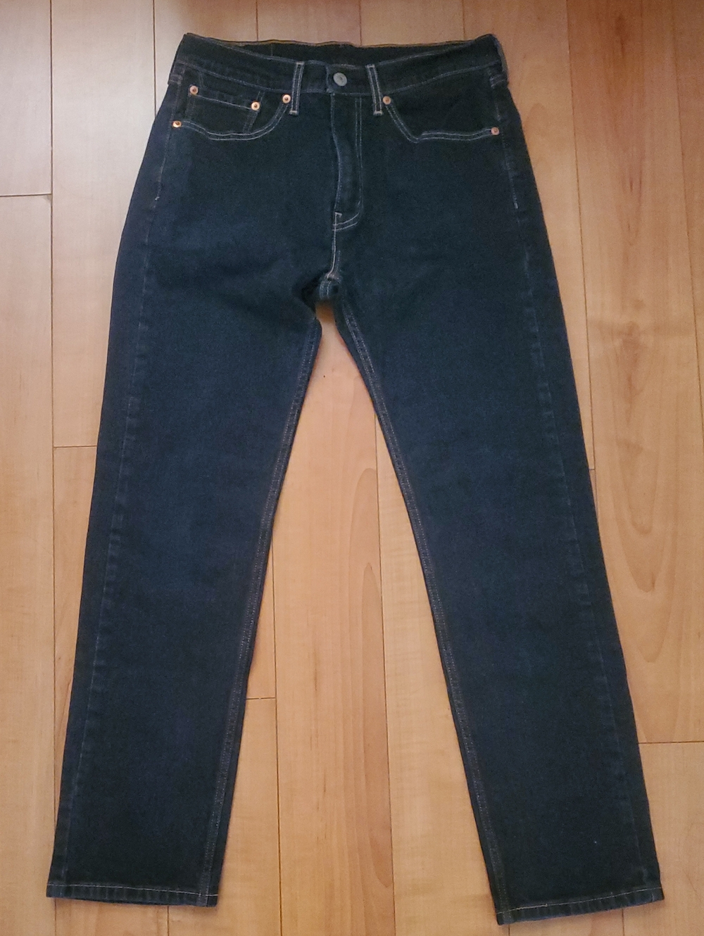 Men's Slim Straight Jeans in Dark Navy - Classic Five-Pocket Style